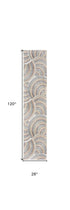 10' Blue And Ivory Abstract Washable Runner Rug